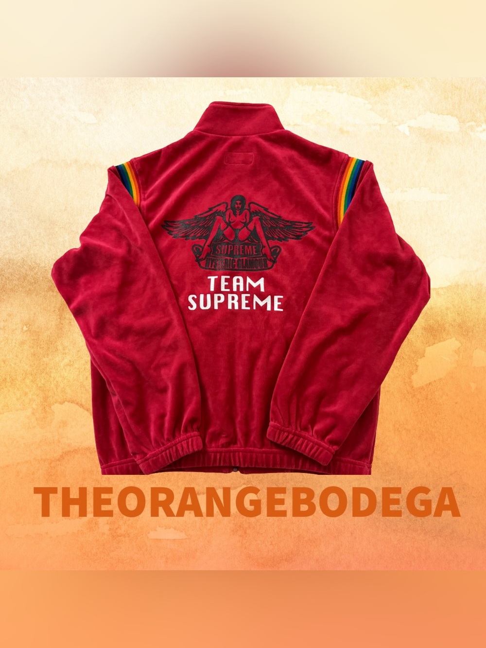 Supreme HYSTERIC GLAMOUR Velour Track Jacket [small] Red.